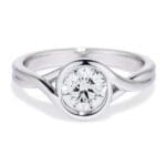 Petite Embrace Ring in platinum with a diamond Petite Embrace Ring